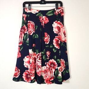 Agnes & Dora Pleated Midi Floral Skirt With Pockets! Size S